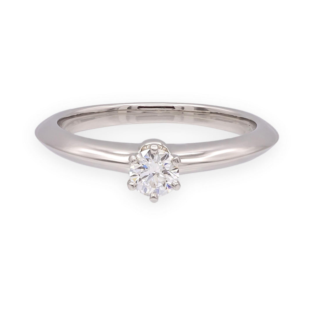 Tiffany & Co. Platinum .19 ct Diamond Solitaire Classic Engagement Ring