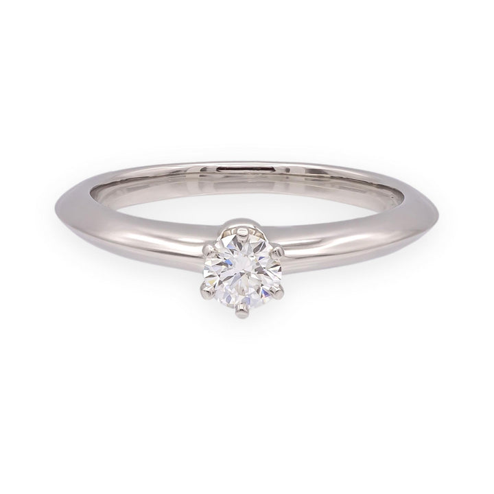 Tiffany & Co. Platinum .19 ct Diamond Solitaire Classic Engagement Ring