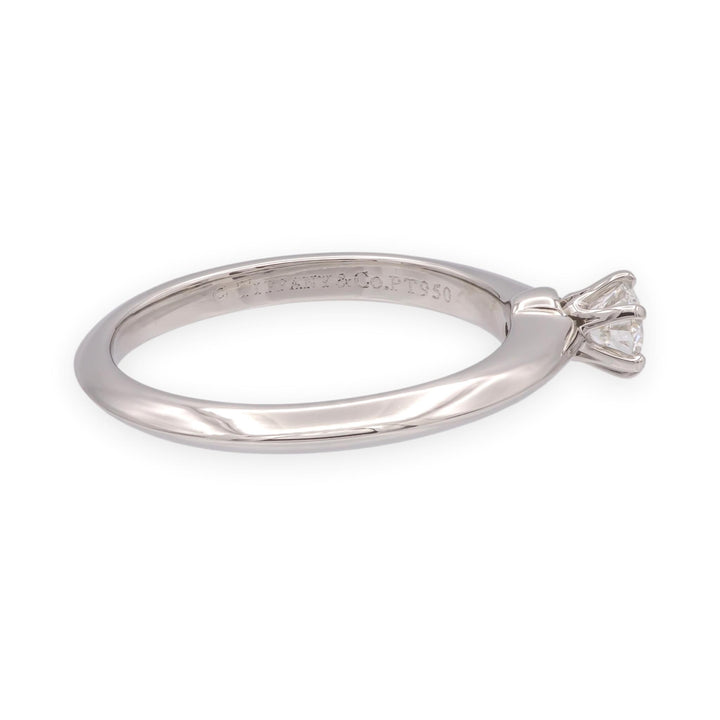 Tiffany & Co. Platinum .19 ct Diamond Solitaire Classic Engagement Ring