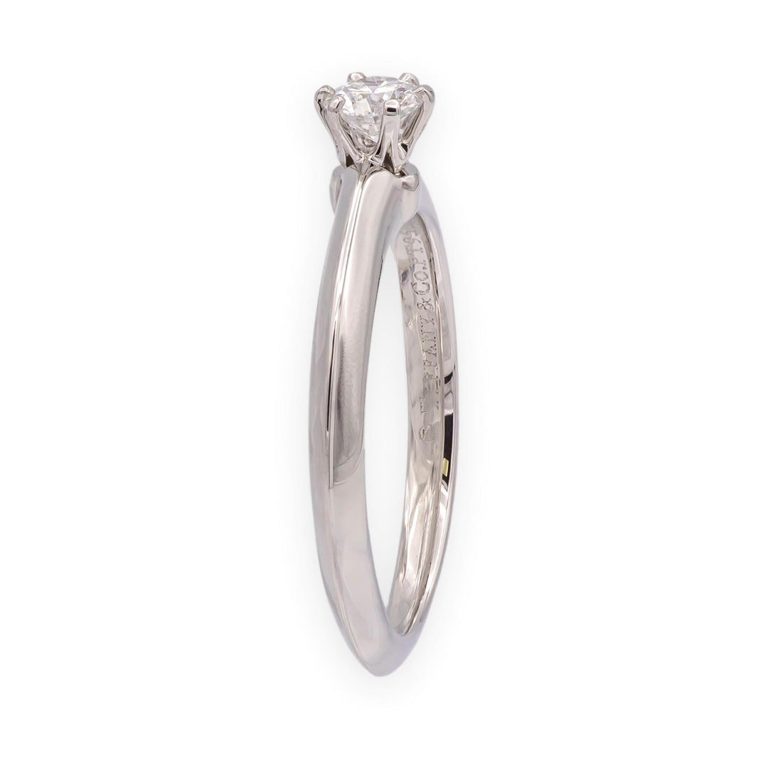 Tiffany & Co. Platinum .19 ct Diamond Solitaire Classic Engagement Ring