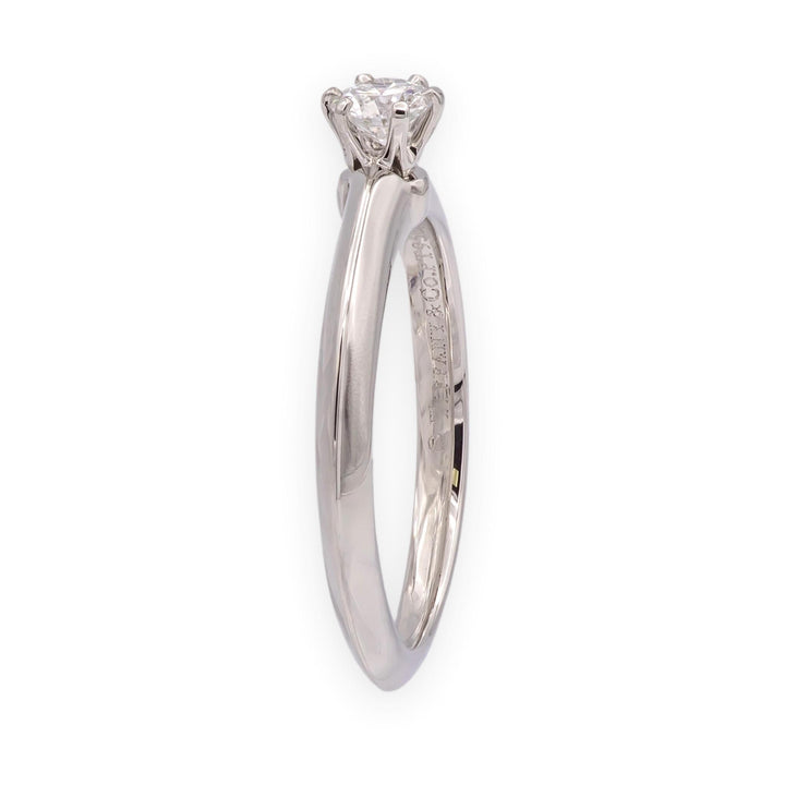 Tiffany & Co. Platinum .19 ct Diamond Solitaire Classic Engagement Ring