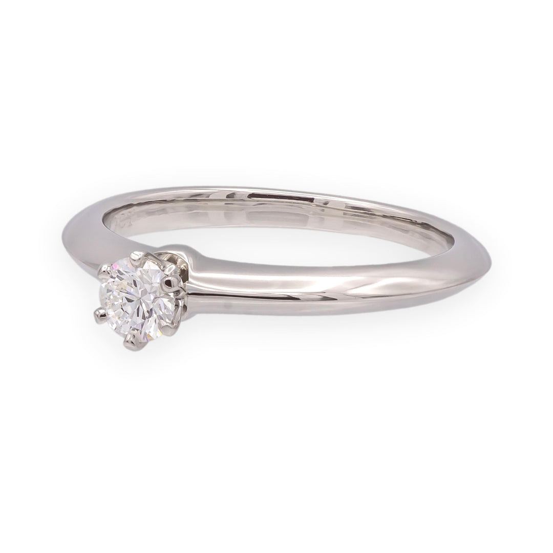 Tiffany & Co. Platinum .19 ct Diamond Solitaire Classic Engagement Ring