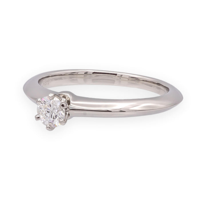Tiffany & Co. Platinum .19 ct Diamond Solitaire Classic Engagement Ring