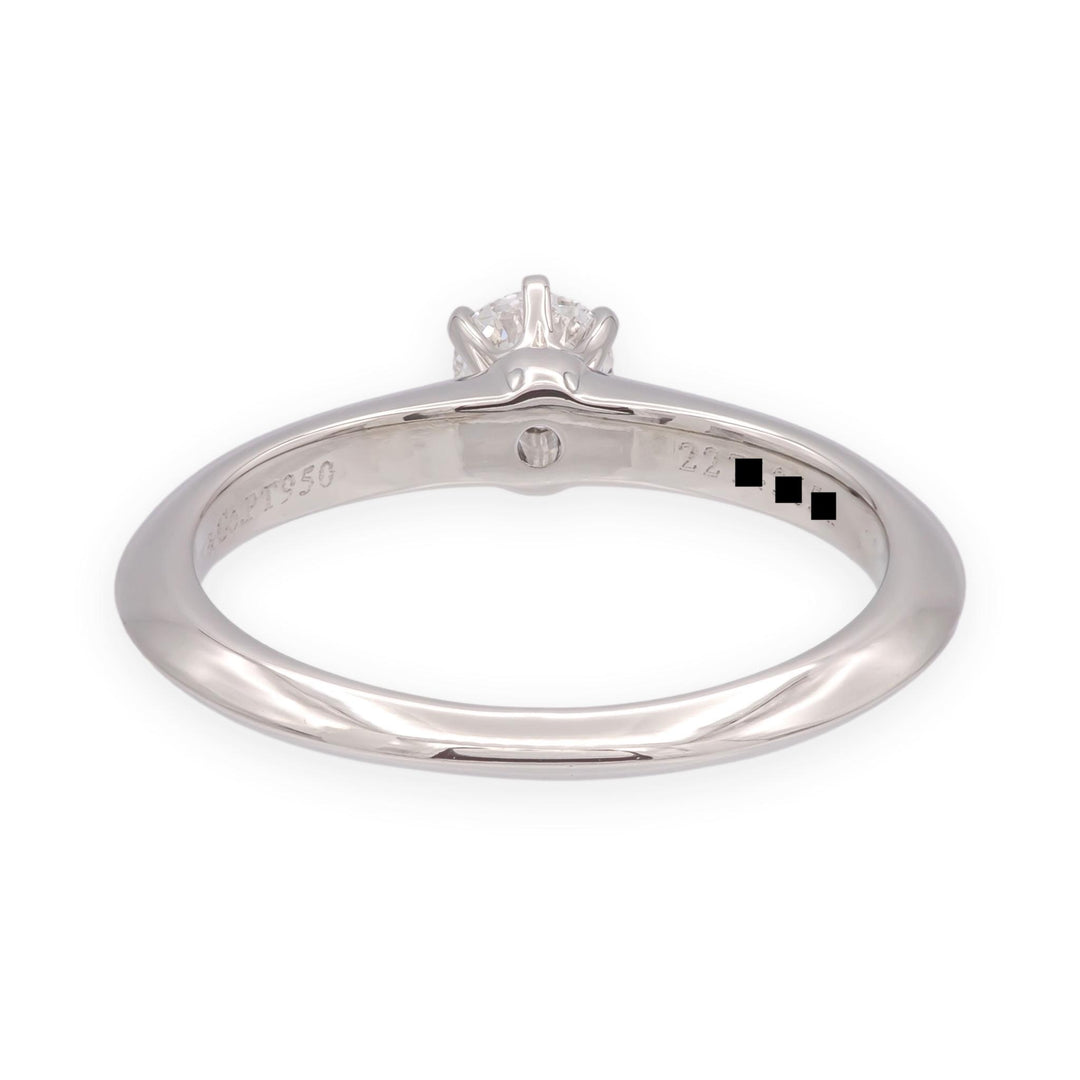 Tiffany & Co. Platinum .19 ct Diamond Solitaire Classic Engagement Ring