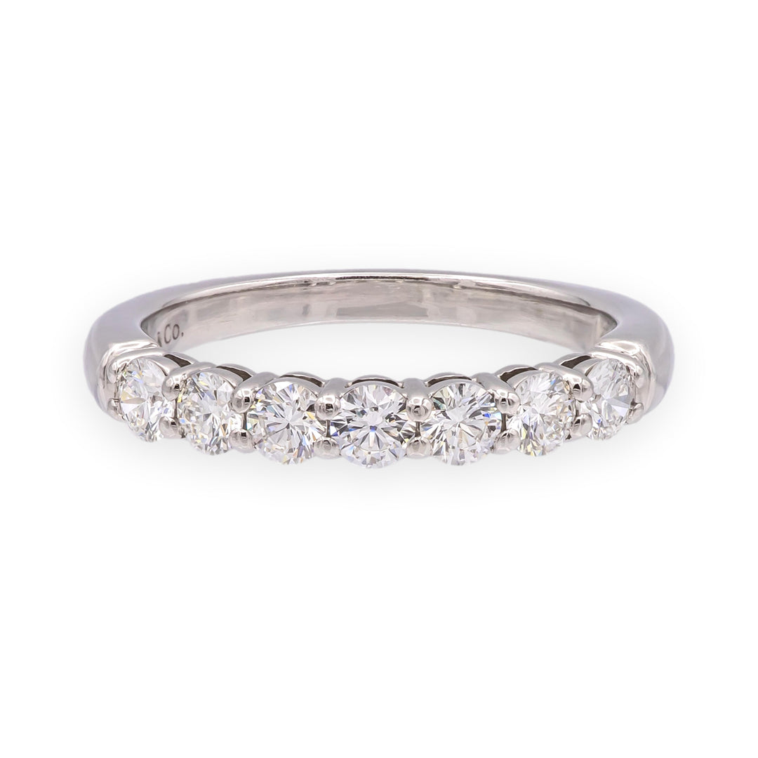 Tiffany & Co. Platinum Forever 7-Stone Half Circle Diamond Band Ring  0.57cts
