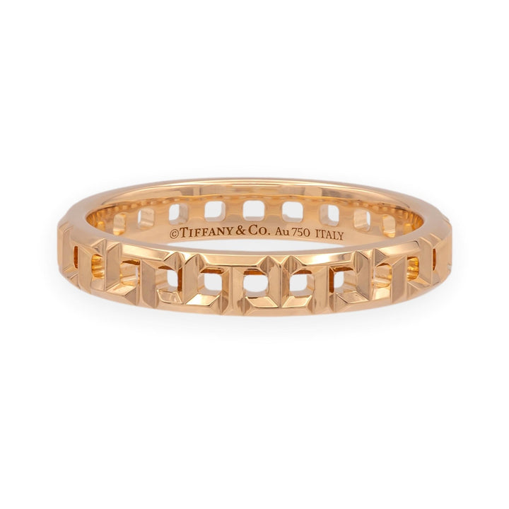 Tiffany & Co. 18K Rose Gold T True Narrow Band ring Size 8