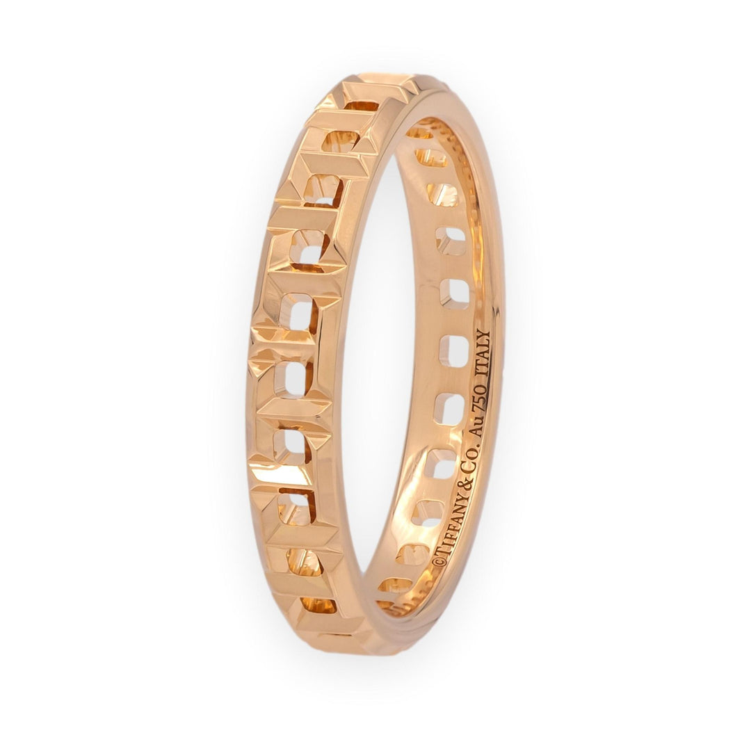 Tiffany & Co. 18K Rose Gold T True Narrow Band ring Size 8