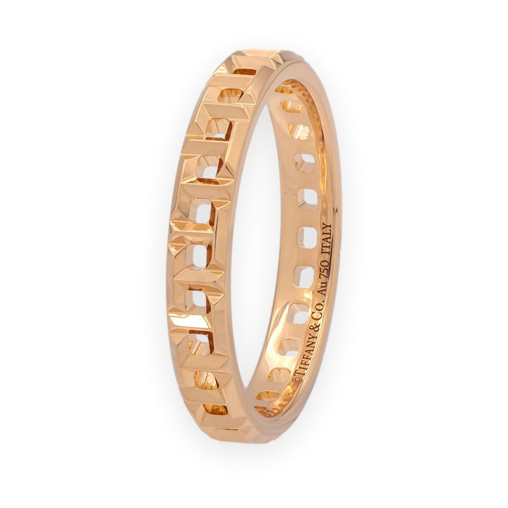 Tiffany & Co. 18K Rose Gold T True Narrow Band ring Size 8