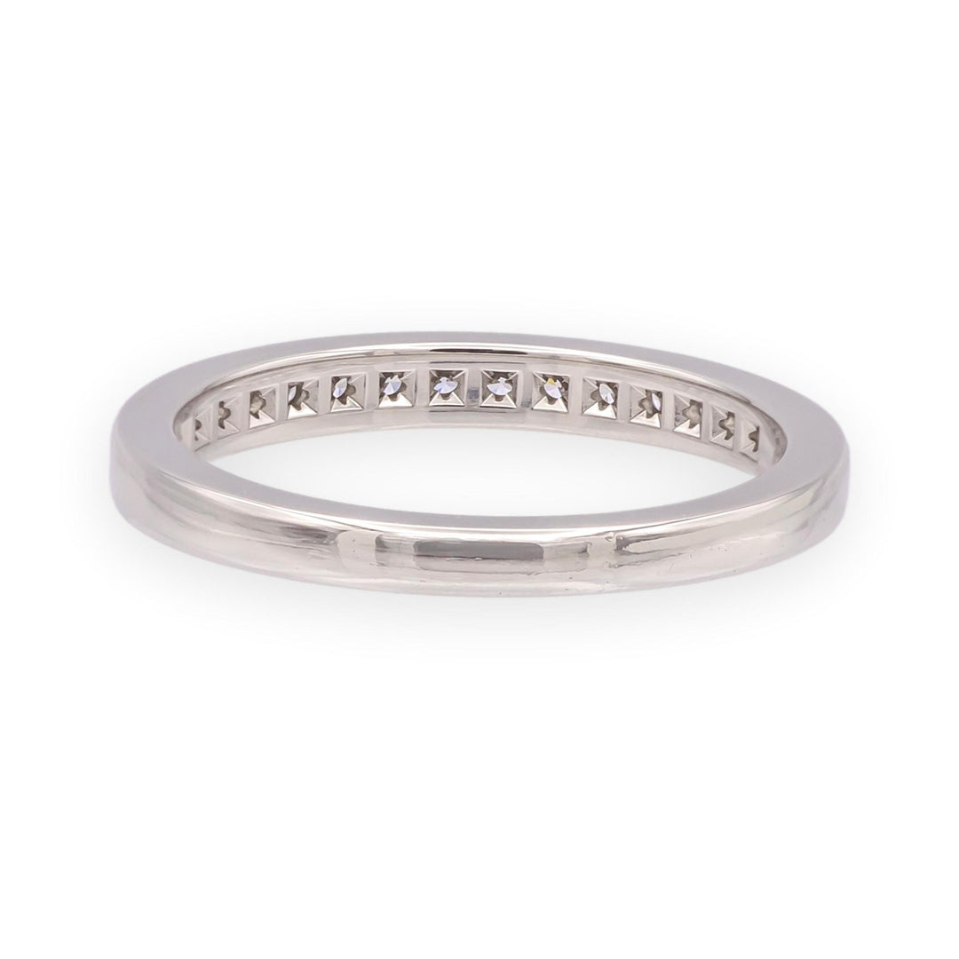 Tiffany & Co. Platinum Half Circle Channel-Set Diamond Band Ring Size 4.25