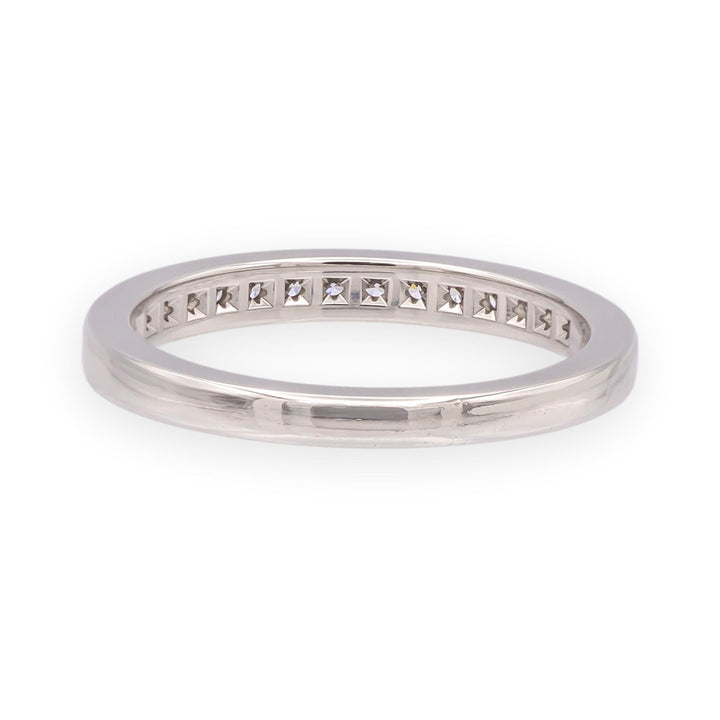 Tiffany & Co. Platinum Half Circle Channel-Set Diamond Band Ring Size 4.25