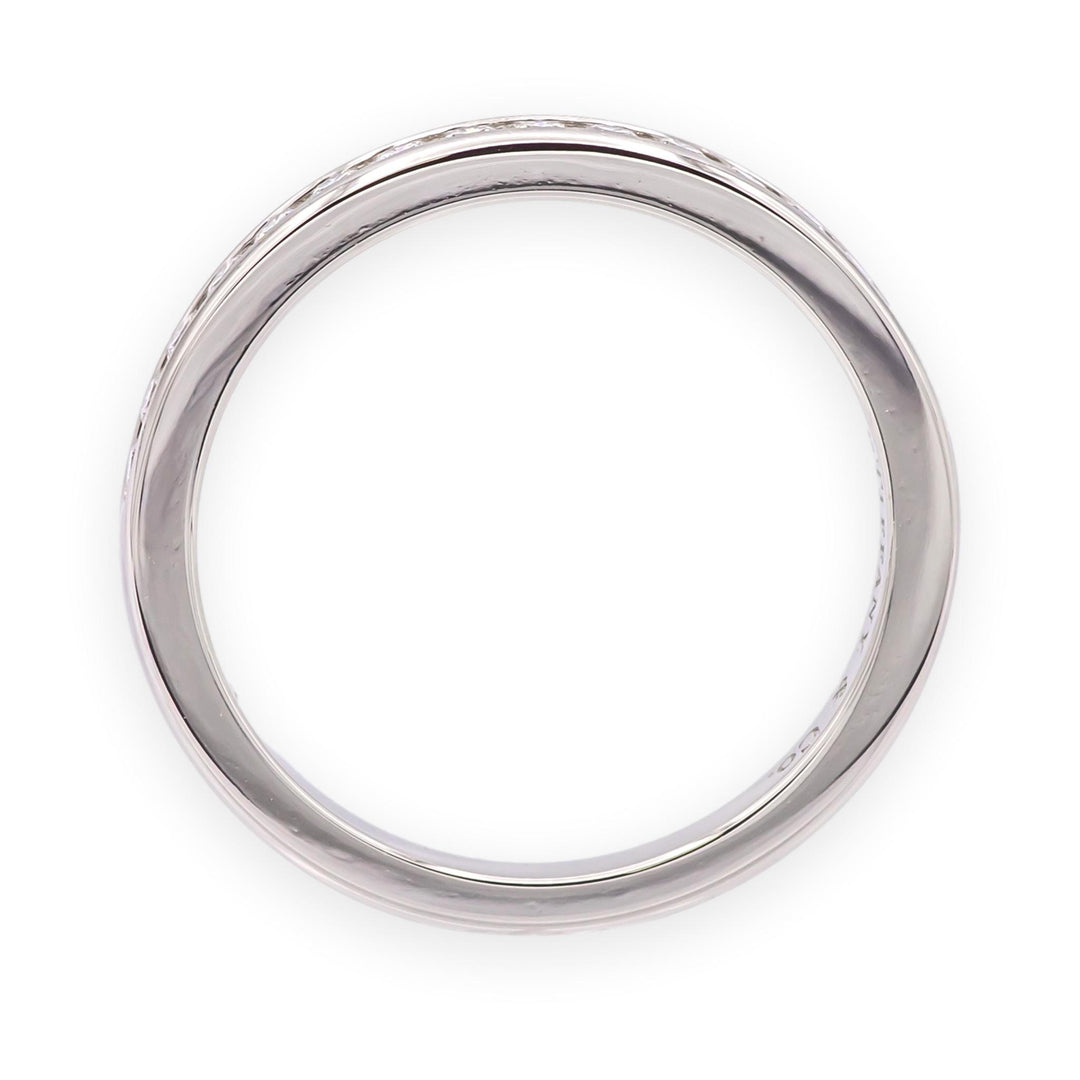 Tiffany & Co. Platinum Half Circle Channel-Set Diamond Band Ring Size 4.25