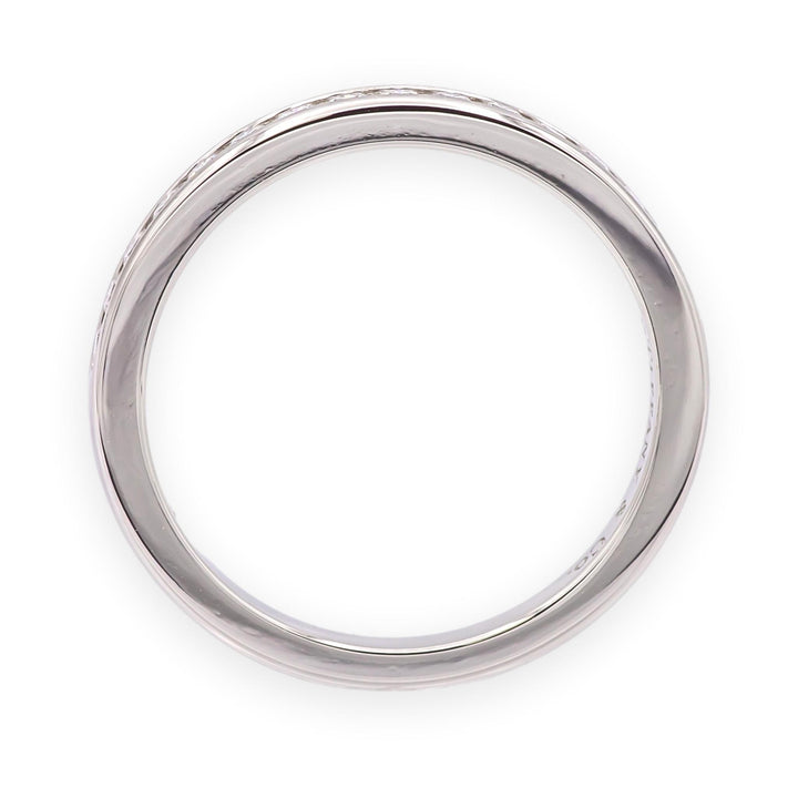 Tiffany & Co. Platinum Half Circle Channel-Set Diamond Band Ring Size 4.25