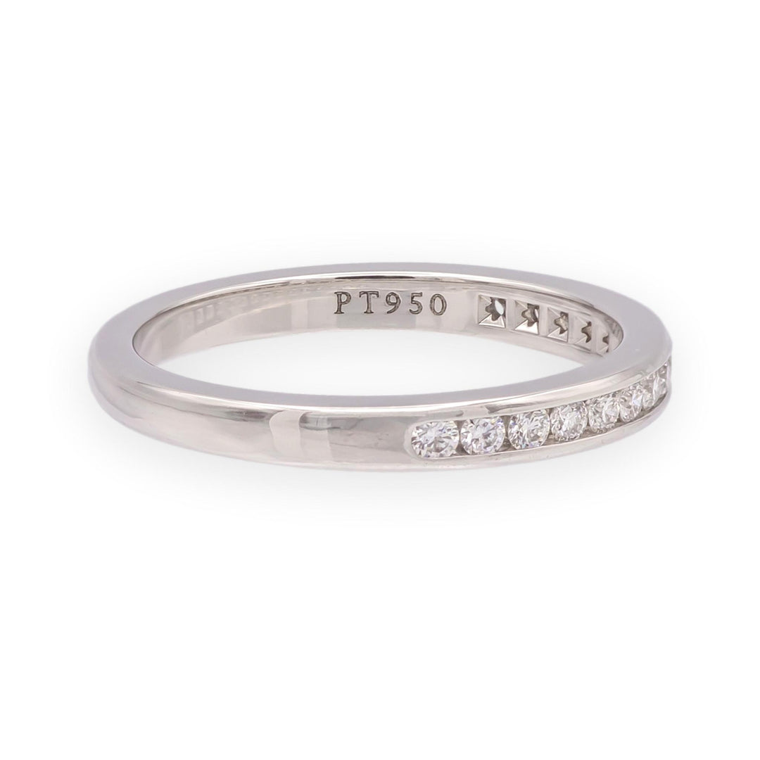 Tiffany & Co. Platinum Half Circle Channel-Set Diamond Band Ring Size 4.25