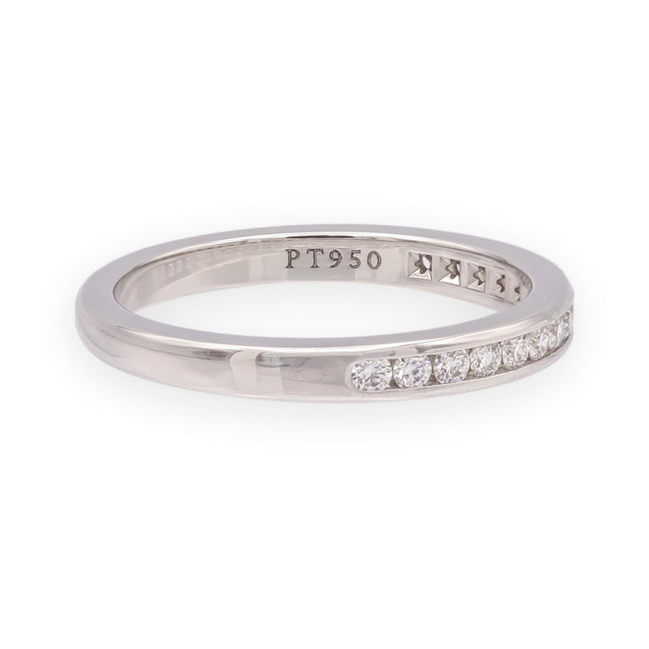Tiffany & Co. Platinum Half Circle Channel-Set Diamond Band Ring Size 4.25