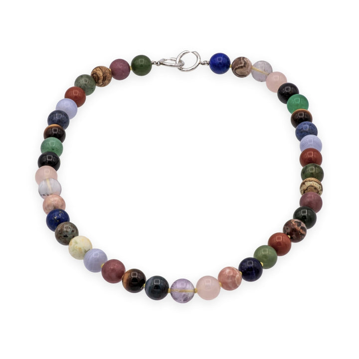 Tiffany & Co. Paloma Picasso Silver Multicolored Gemstone Bead Necklace 1980's