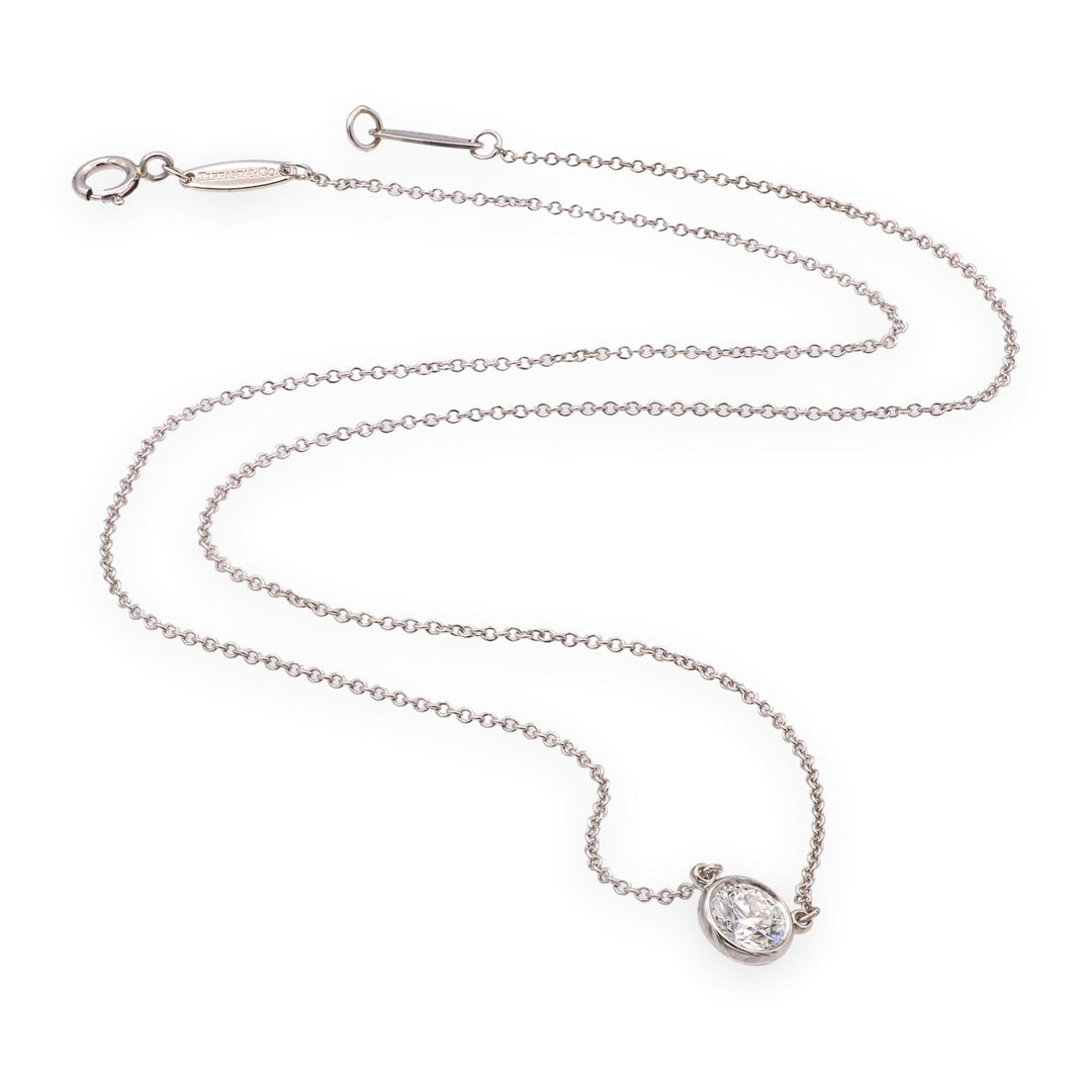 Tiffany & Co. Elsa Peretti Diamonds by the Yard 0.54ct Plat Solitaire Necklace