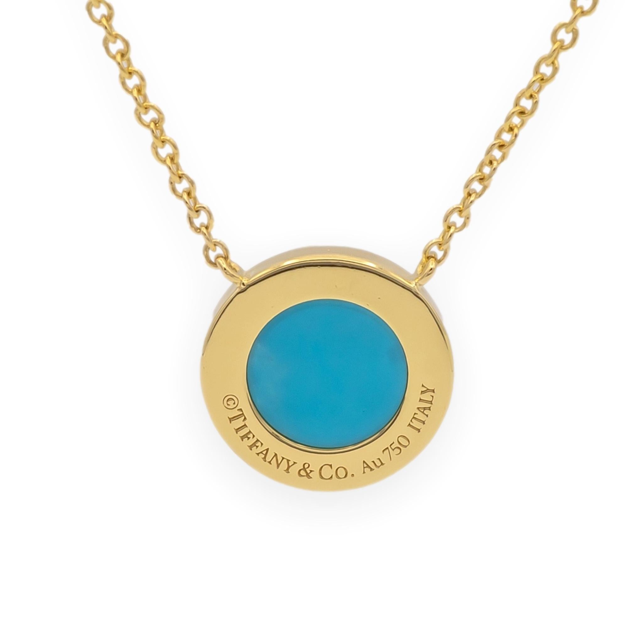 Tiffany & Co. T Collection 18K Yellow Gold Turquoise and Diamond