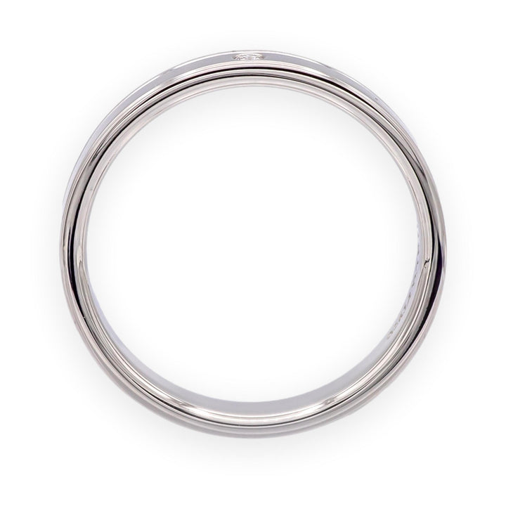 Tiffany & Co. Together Double Milgrain Single Diamond Band Platinum 4mm Size 8
