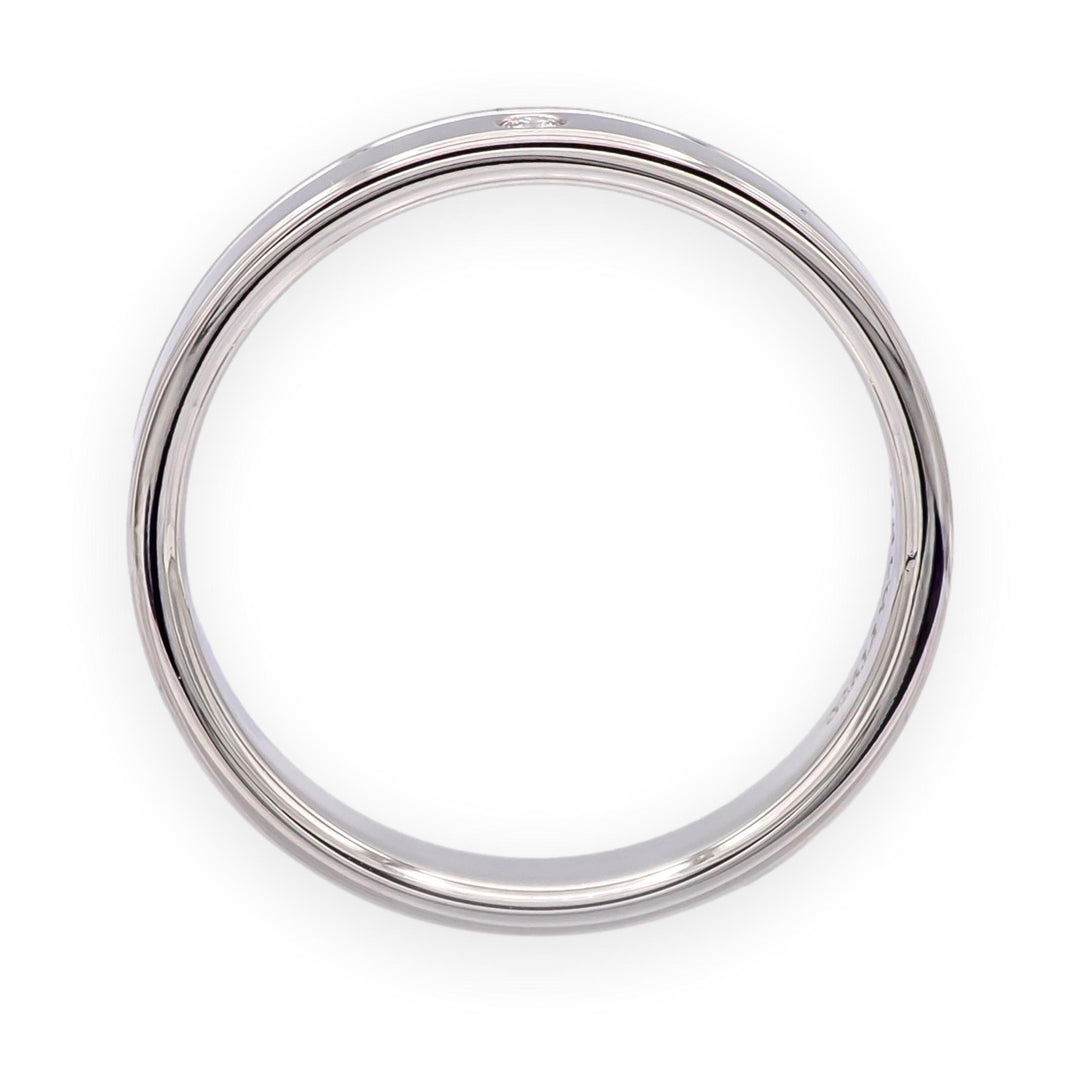 Tiffany & Co. Together Double Milgrain Single Diamond Band Platinum 4mm Size 8