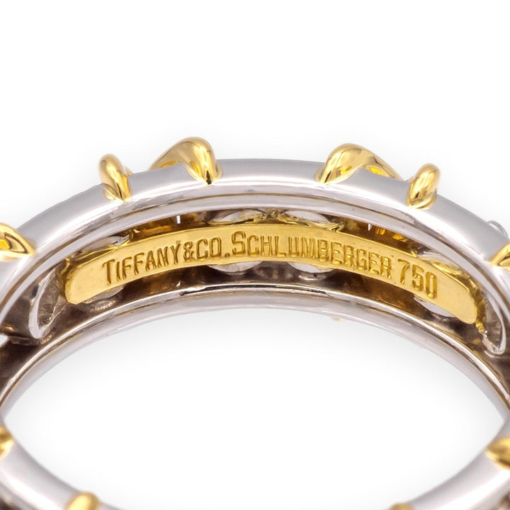 Tiffany & Co. Schlumberger 16-Stone Platinum & 18K Diamond Ring Size 6.25