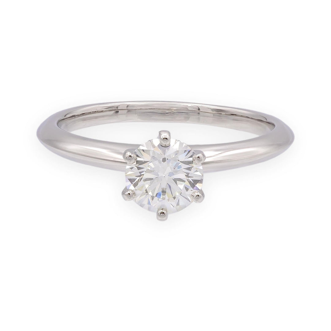 Tiffany & Co. Platinum .90 ct H-VS1 Diamond Solitaire Classic Engagement Ring