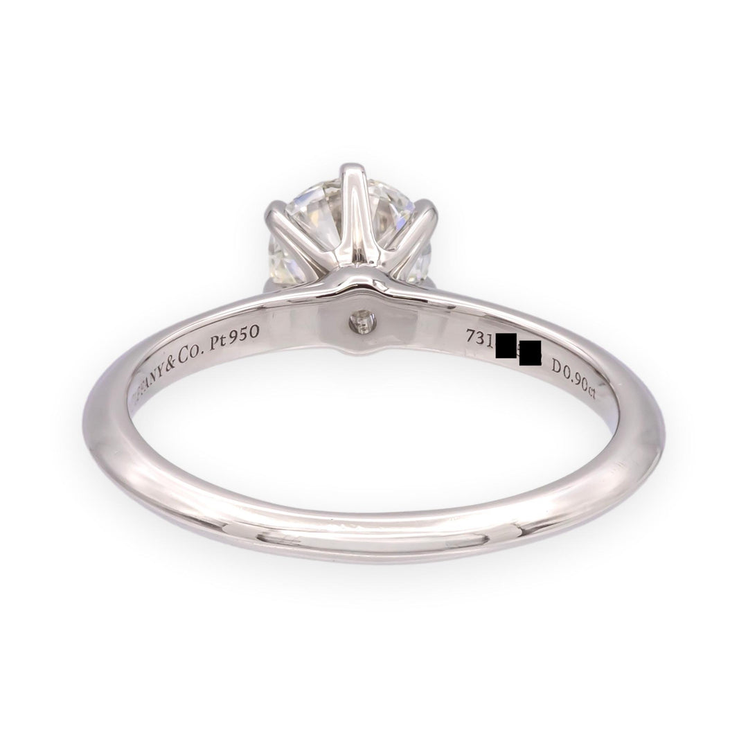 Tiffany & Co. Platinum .90 ct H-VS1 Diamond Solitaire Classic Engagement Ring