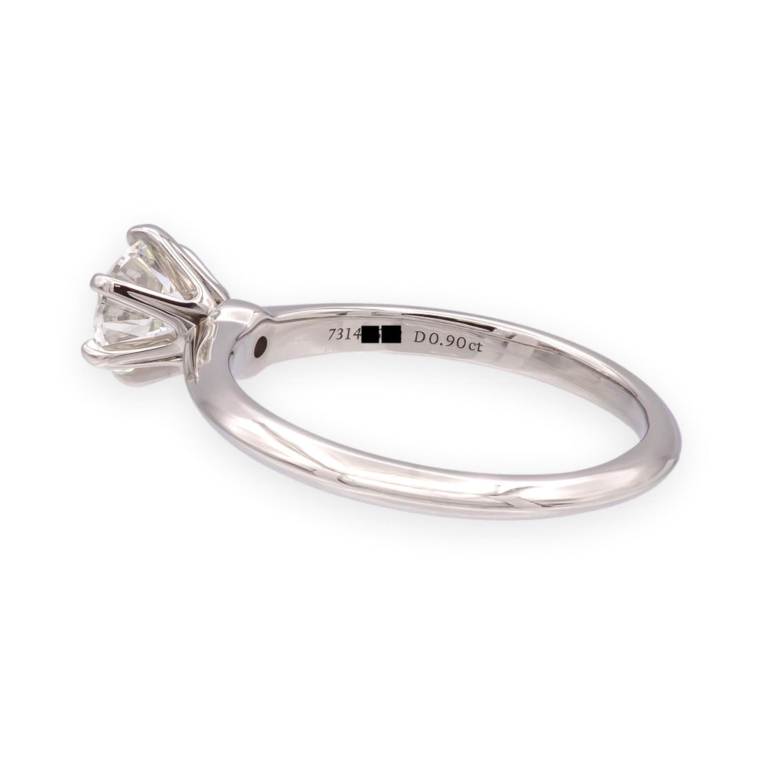 Tiffany & Co. Platinum .90 ct H-VS1 Diamond Solitaire Classic Engagement Ring