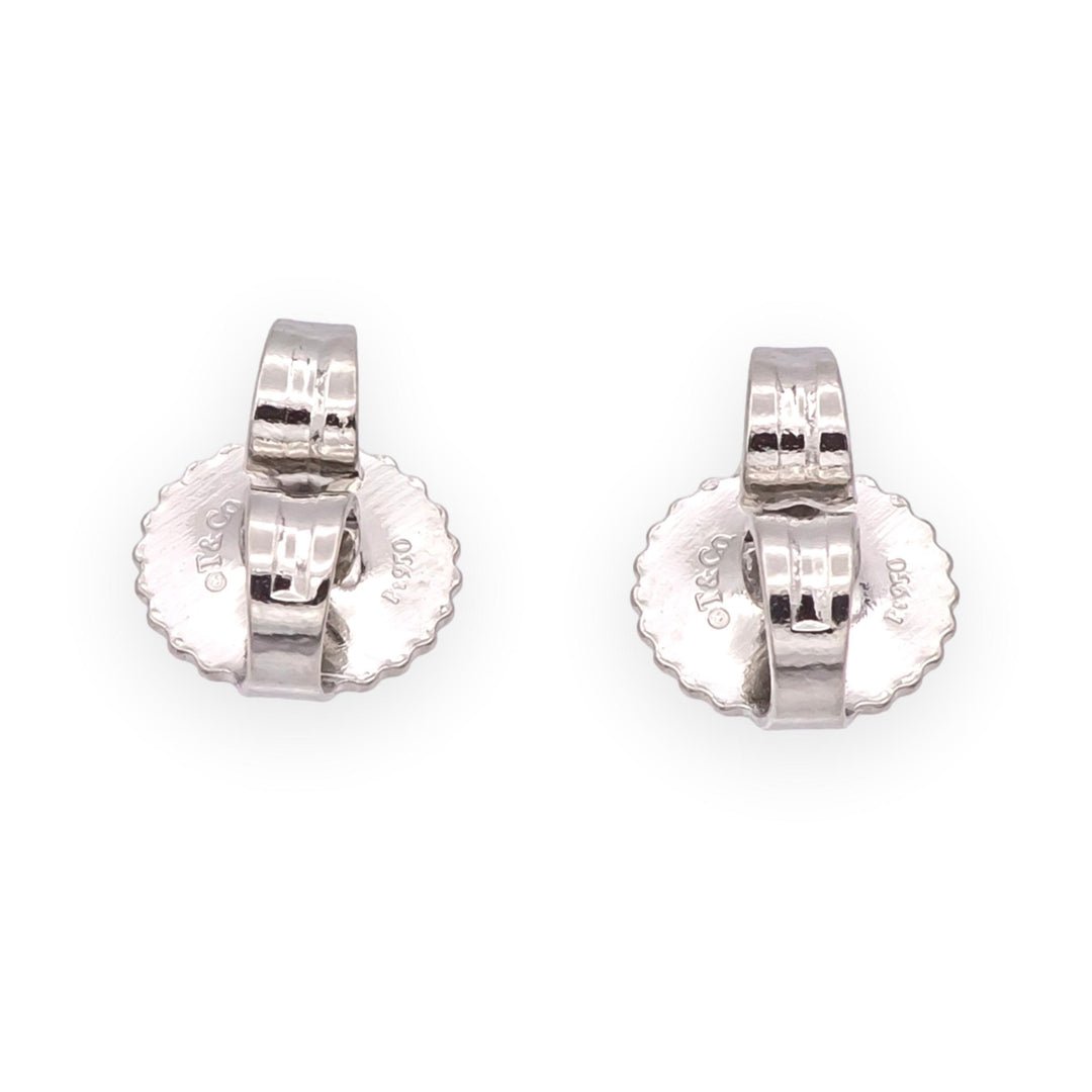 Tiffany & Co. T1 Hoop Earrings in 18K White Gold with Pavé Diamonds .40 cts