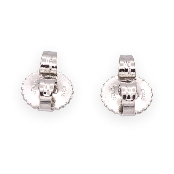 Tiffany & Co. T1 Hoop Earrings in 18K White Gold with Pavé Diamonds .40 cts