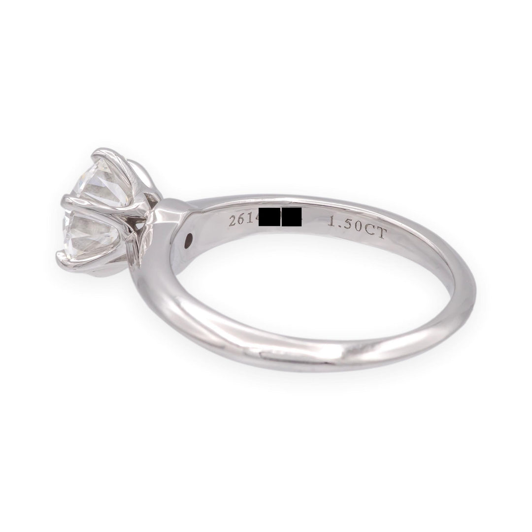 Tiffany & Co. Platinum 1.50ct F-VS1 Round Diamond Solitaire Engagement Ring
