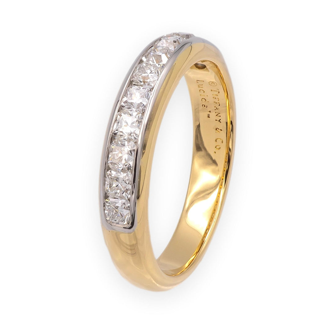 Tiffany & Co. Lucida Half-Circle Channel-Set Diamond Band, 18K Gold & Platinum