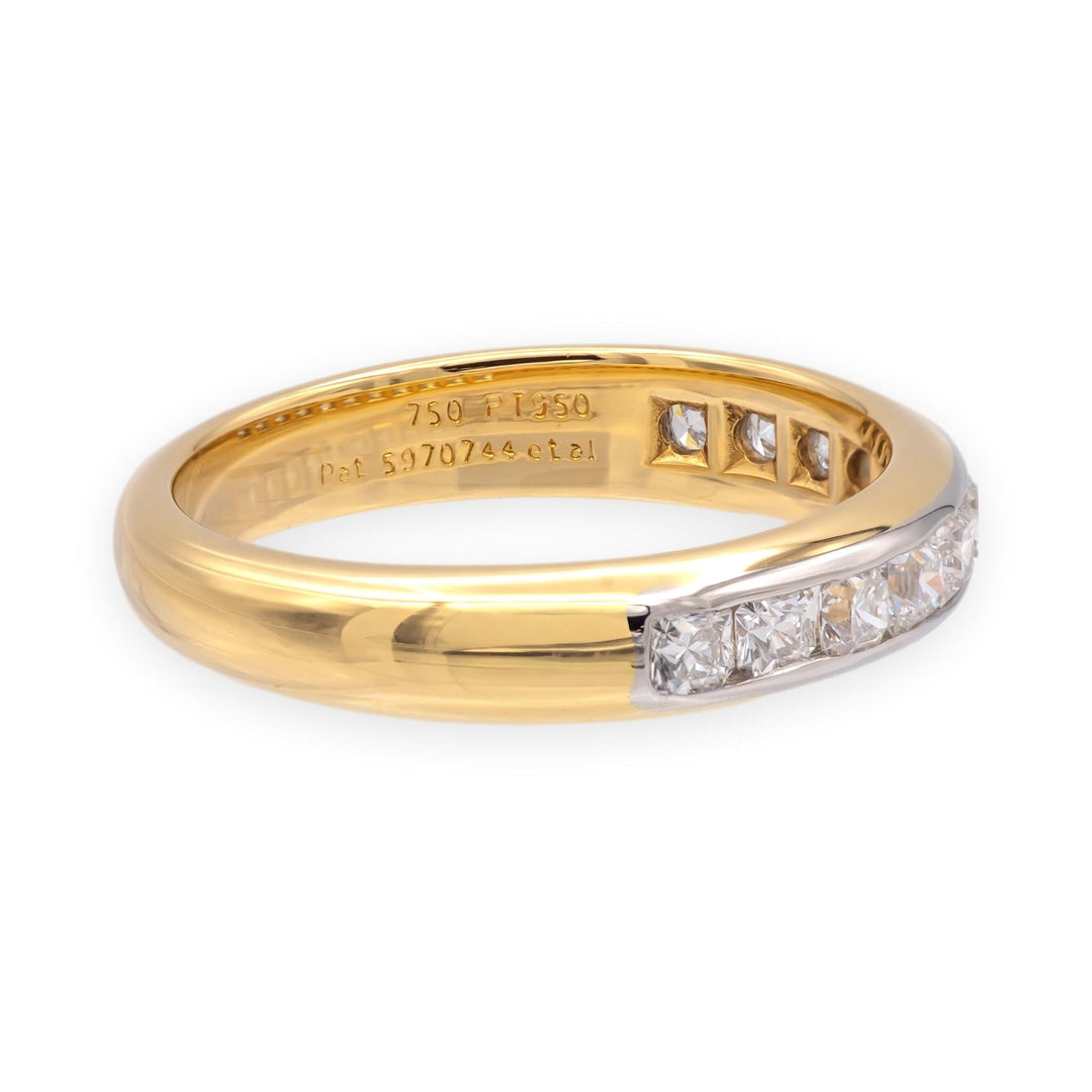 Tiffany & Co. Lucida Half-Circle Channel-Set Diamond Band, 18K Gold & Platinum