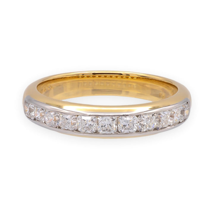 Tiffany & Co. Lucida Half-Circle Channel-Set Diamond Band, 18K Gold & Platinum