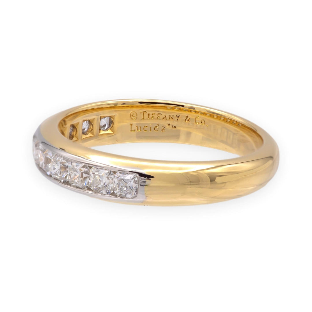Tiffany & Co. Lucida Half-Circle Channel-Set Diamond Band, 18K Gold & Platinum