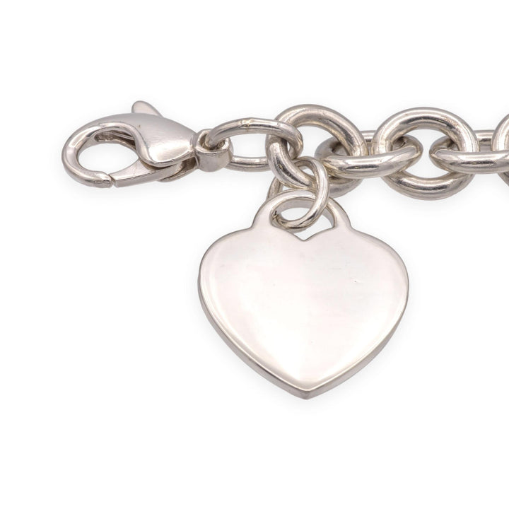 Tiffany & Co. Sterling Silver Heart Charm Bracelet with starfish charm 7.25"