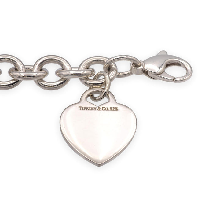 Tiffany & Co. Sterling Silver Heart Charm Bracelet with starfish charm 7.25"