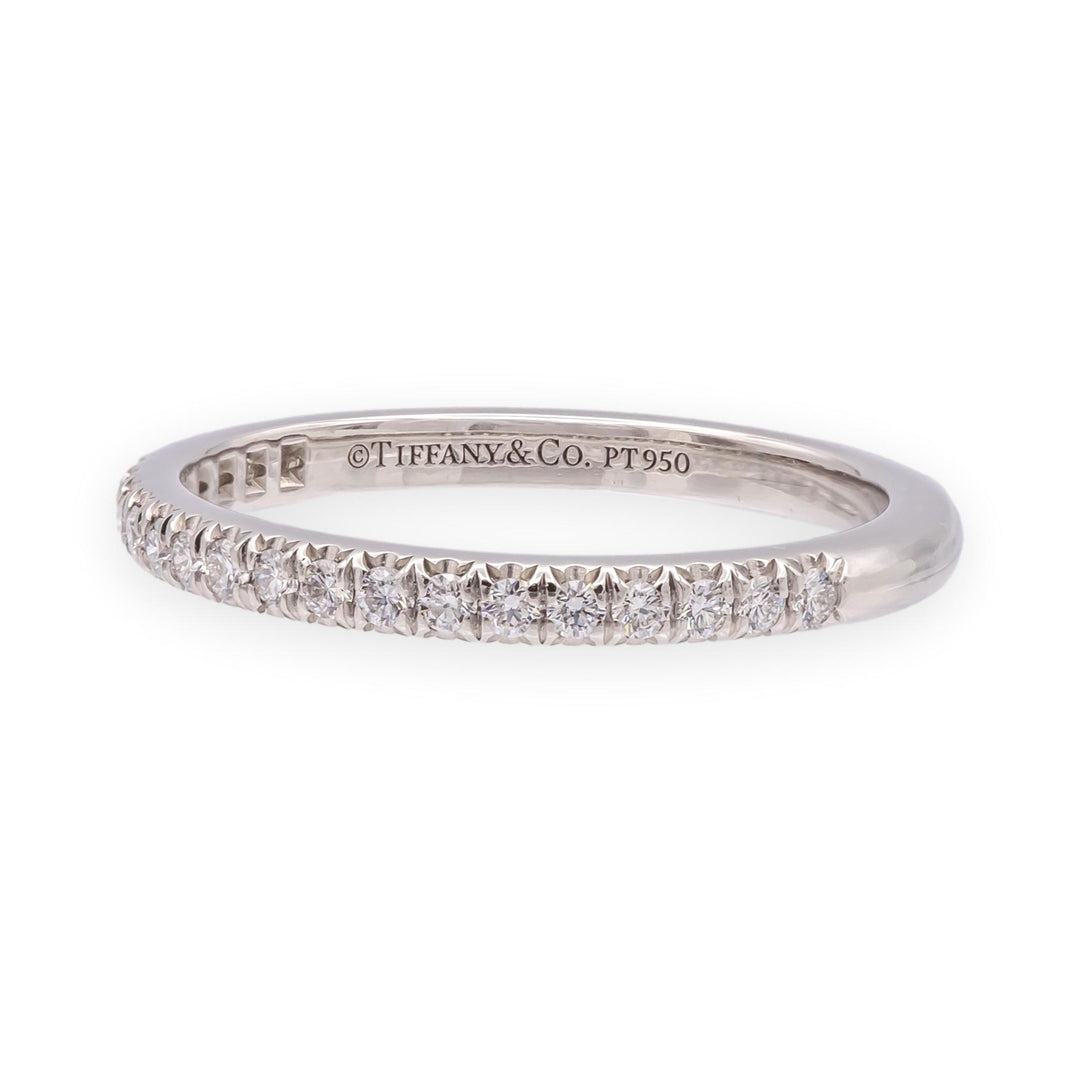 Tiffany & Co. Platinum Soleste Half Circle Round Diamond Band Ring