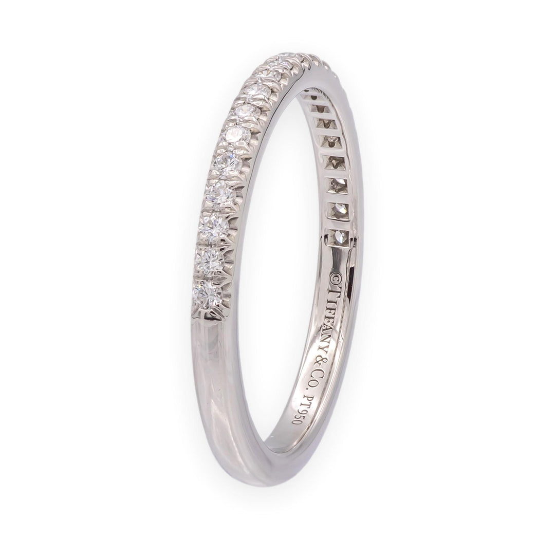 Tiffany & Co. Platinum Soleste Half Circle Round Diamond Band Ring
