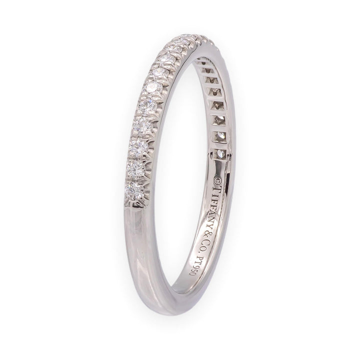 Tiffany & Co. Platinum Soleste Half Circle Round Diamond Band Ring