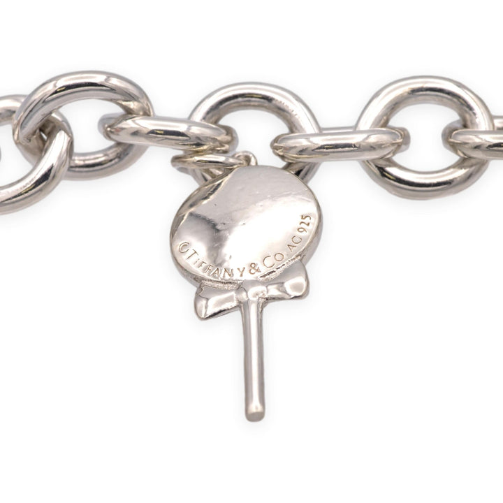 Tiffany & Co. 5 Charm Bracelet: Heart Tag, Teddy Bear, Cupcake, Gift Box, Pop