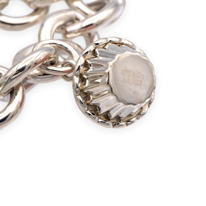 Tiffany & Co. 5 Charm Bracelet: Heart Tag, Teddy Bear, Cupcake, Gift Box, Pop
