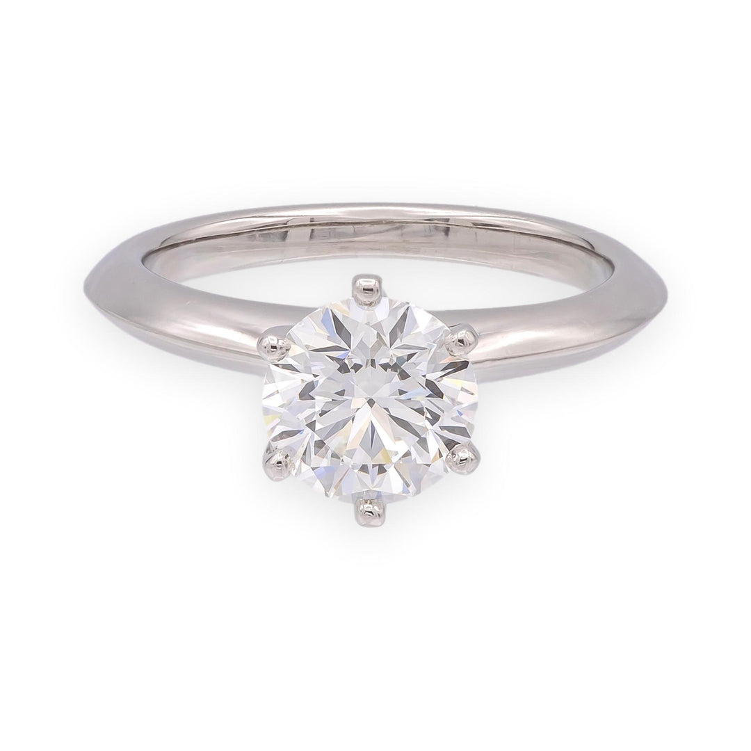 Tiffany & Co. Platinum 1.22ct F-VS2 Round Diamond Solitaire Engagement Ring