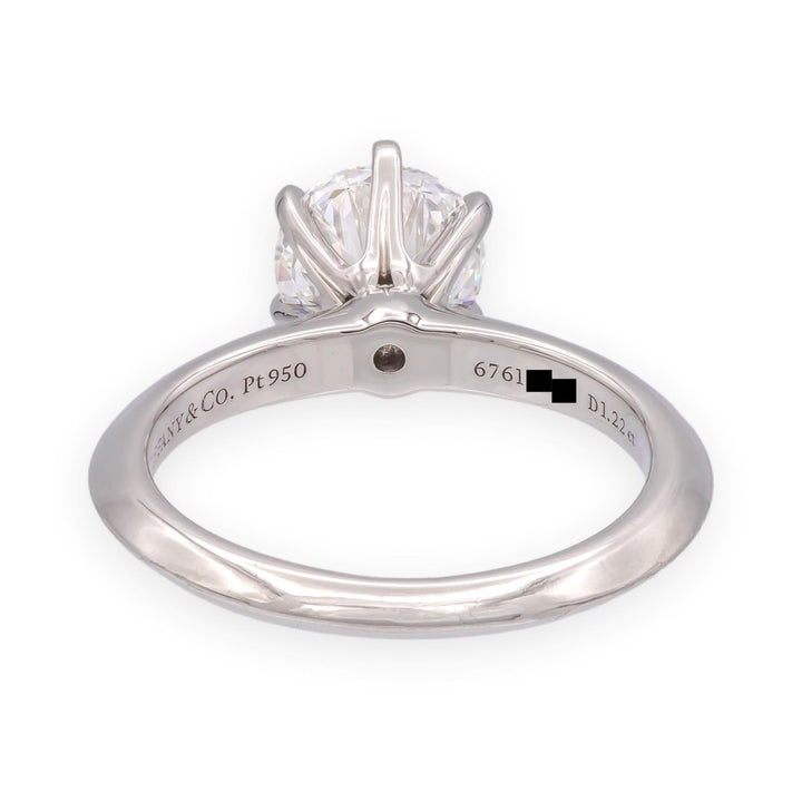 Tiffany & Co. Platinum 1.22ct F-VS2 Round Diamond Solitaire Engagement Ring