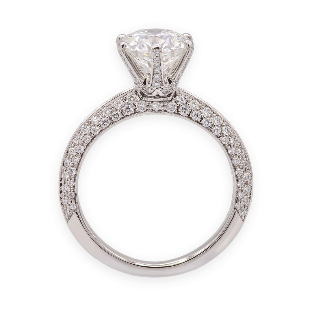 Tiffany & Co. Platinum 1.73ct G VS1 Pavé Diamond Engagement Ring