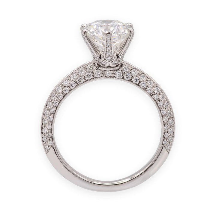 Tiffany & Co. Platinum 1.73ct G VS1 Pavé Diamond Engagement Ring