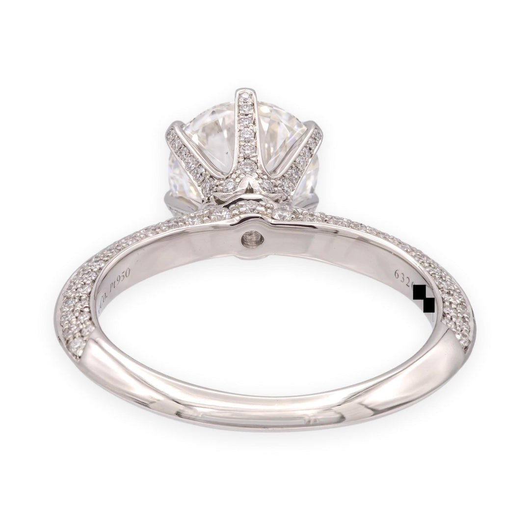 Tiffany & Co. Platinum 1.73ct G VS1 Pavé Diamond Engagement Ring