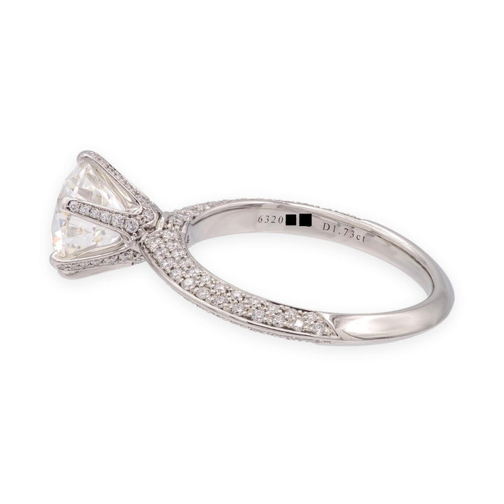 Tiffany & Co. Platinum 1.73ct G VS1 Pavé Diamond Engagement Ring