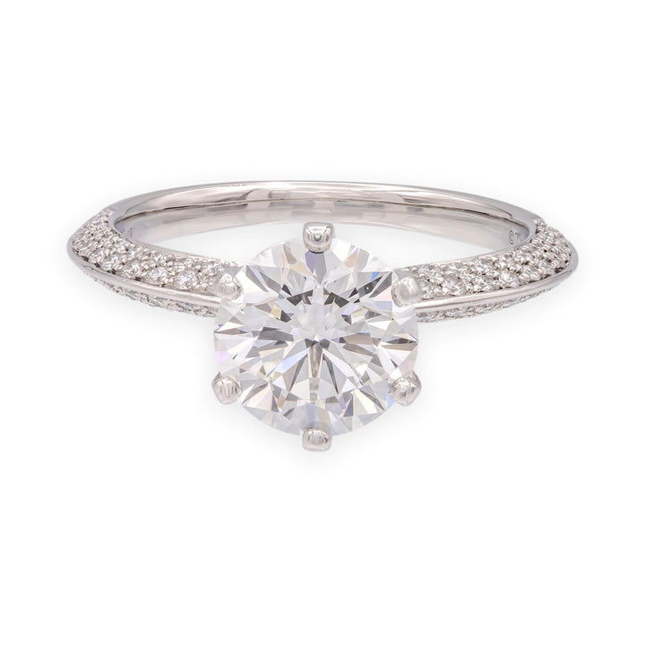 Tiffany & Co. Platinum 1.73ct G VS1 Pavé Diamond Engagement Ring