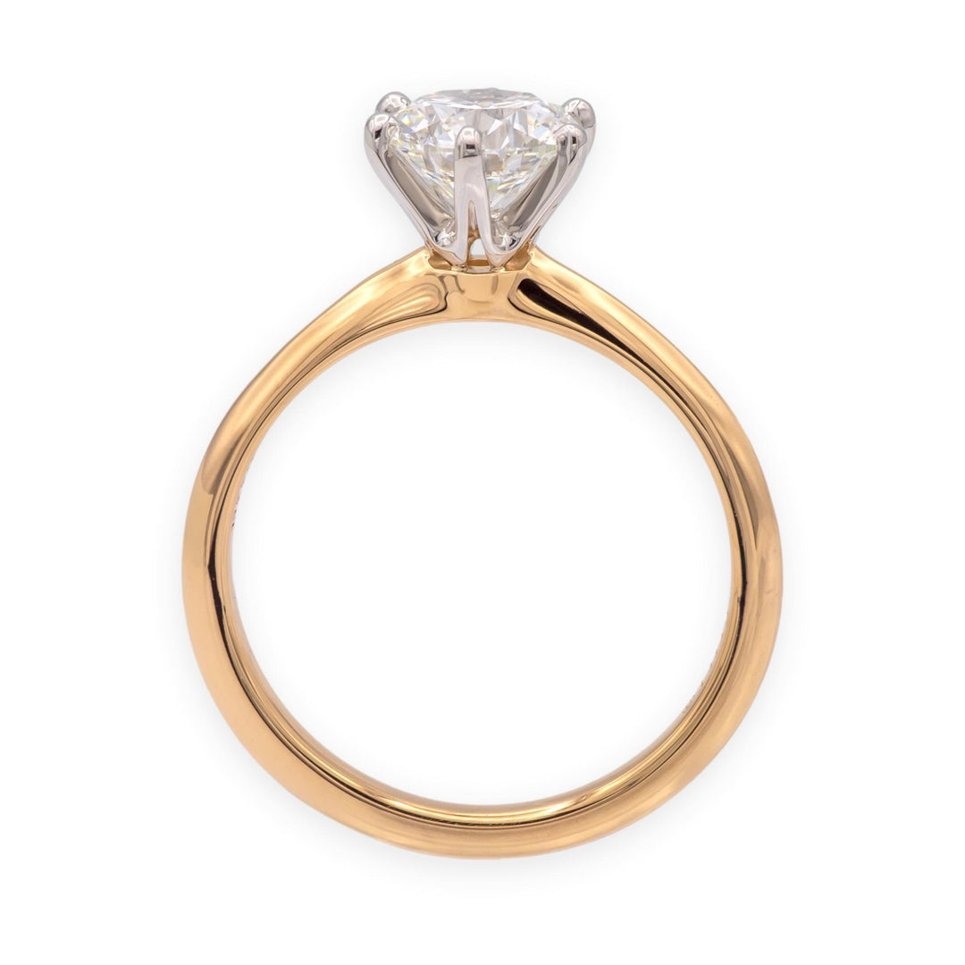 Tiffany & Co. 18K Rose Gold & Platinum 1.22ct Diamond Solitaire Engagement Ring