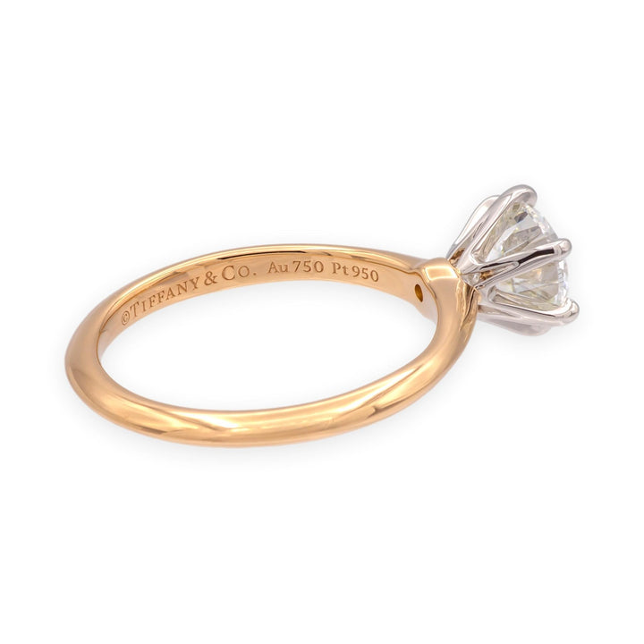 Tiffany & Co. 18K Rose Gold & Platinum 1.22ct Diamond Solitaire Engagement Ring